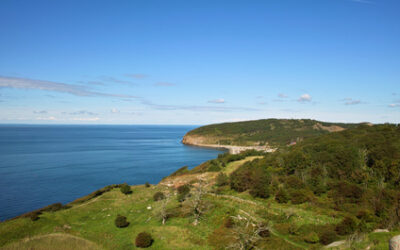 view from hammershus castle on bornholm, denmark